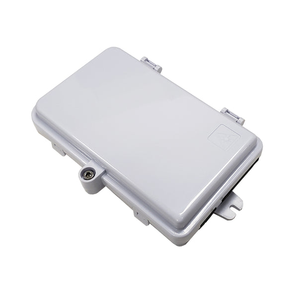 Indoor/Outdoor 4-Port Plastic Fiber Optic Wall Mount Terminal Box - White