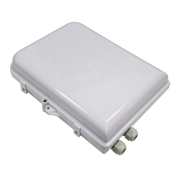 Indoor/Outdoor 16-Port Plastic Fiber Optic Wall Mount Terminal Box White