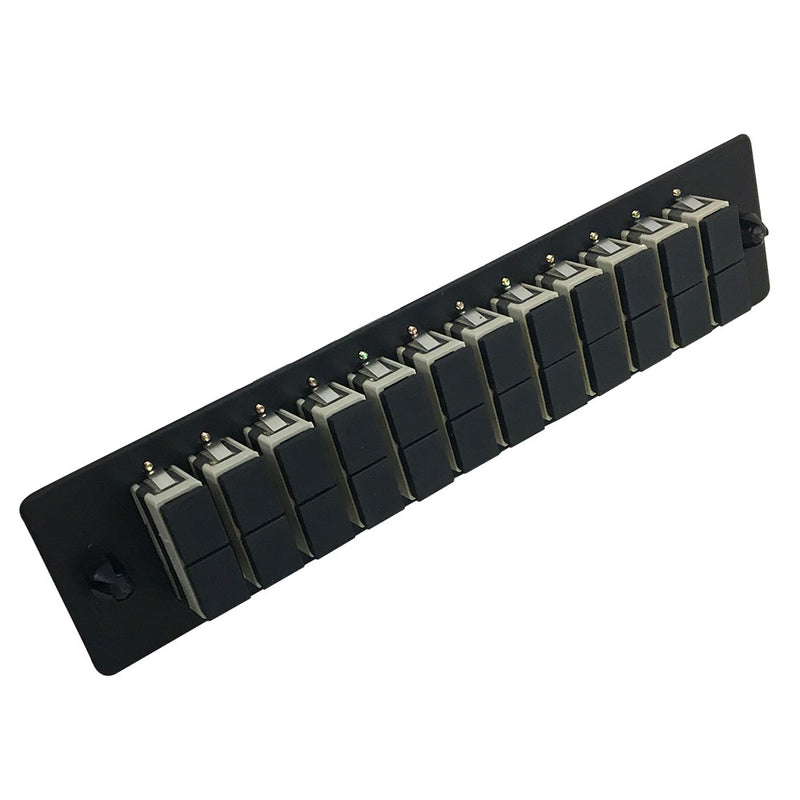 Loaded Adapter Panel with 12 x Duplex SC/PC Multimode - Black