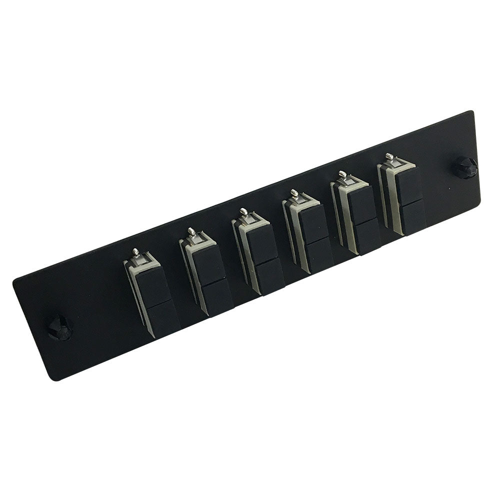 Loaded Adapter Panel with 6 x Duplex SC/PC Multimode (Non-LGX) - Black