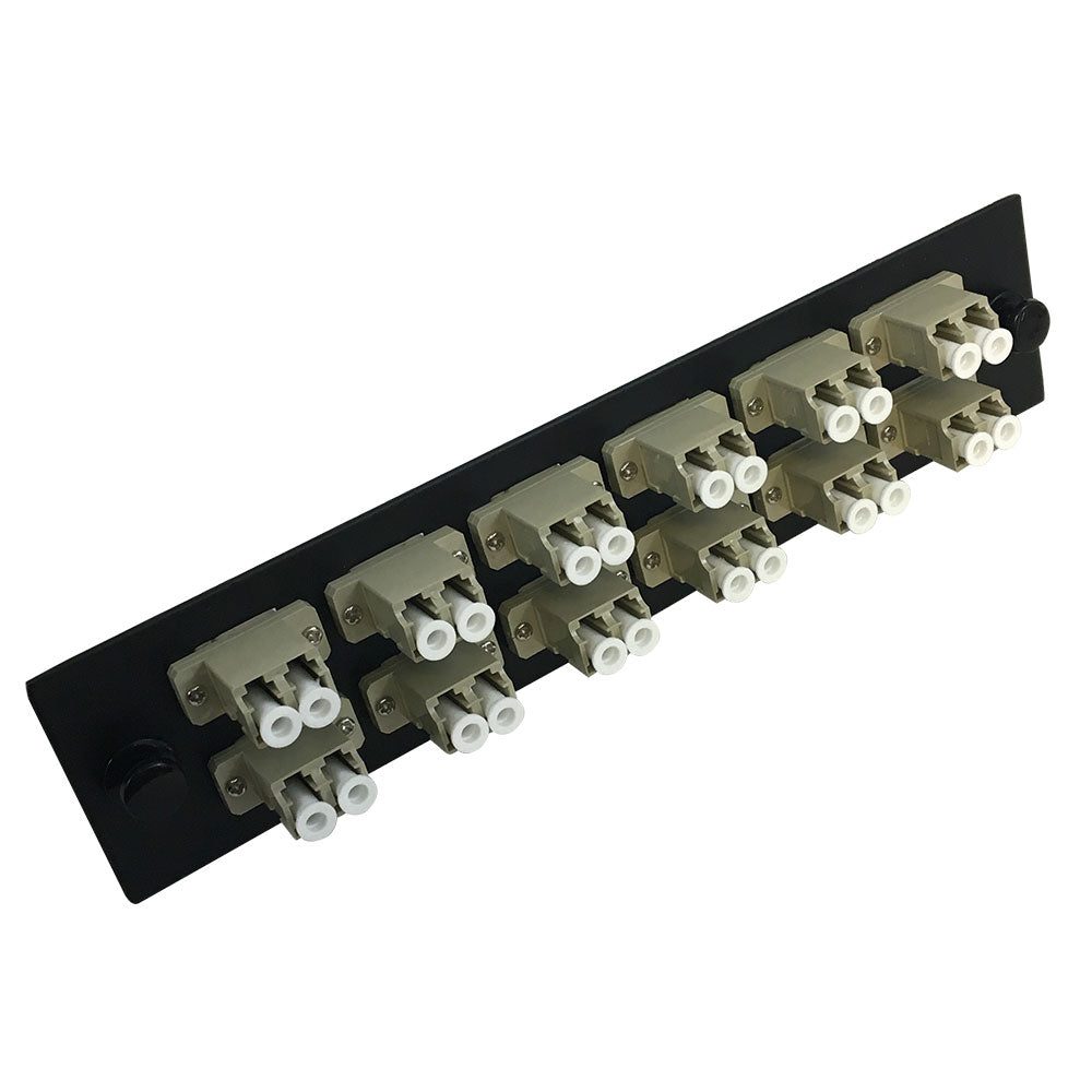 Loaded Adapter Panel with 12x Duplex LC/PC Multimode (Non-LGX) - Black