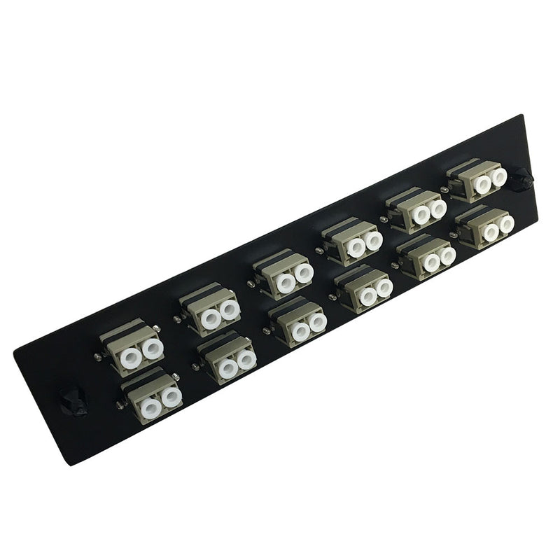 Loaded Adapter Panel with 12x Duplex LC/PC Multimode - Black