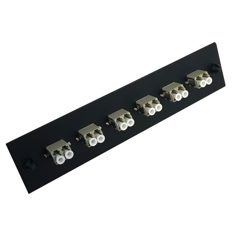 Loaded Adapter Panel with 6x Duplex LC/PC Multimode - Black