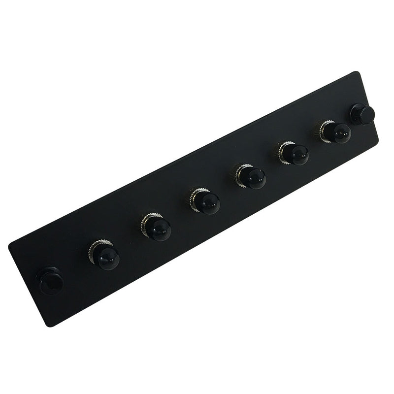 Loaded Adapter Panel with 6x Simplex ST/UPC SM/MM - Black