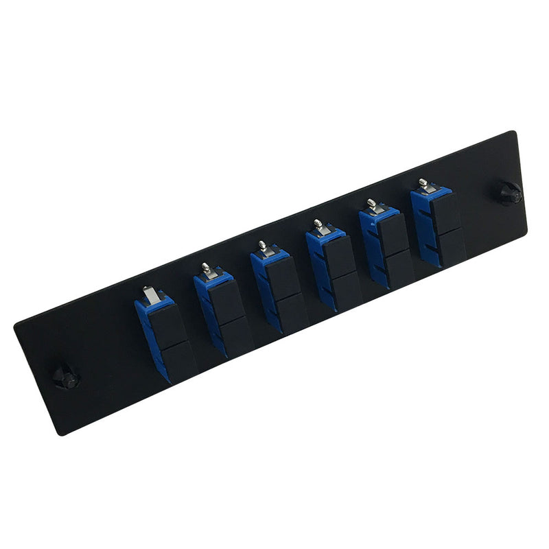 Loaded Adapter Panel with 6 x Duplex SC/UPC Singlemode - Black