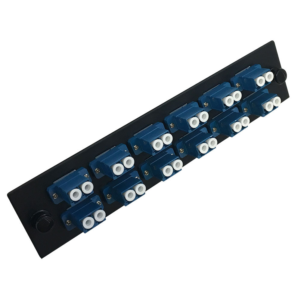 Loaded Adapter Panel with 12x Duplex LC/UPC Singlemode (Non-LGX) - Black