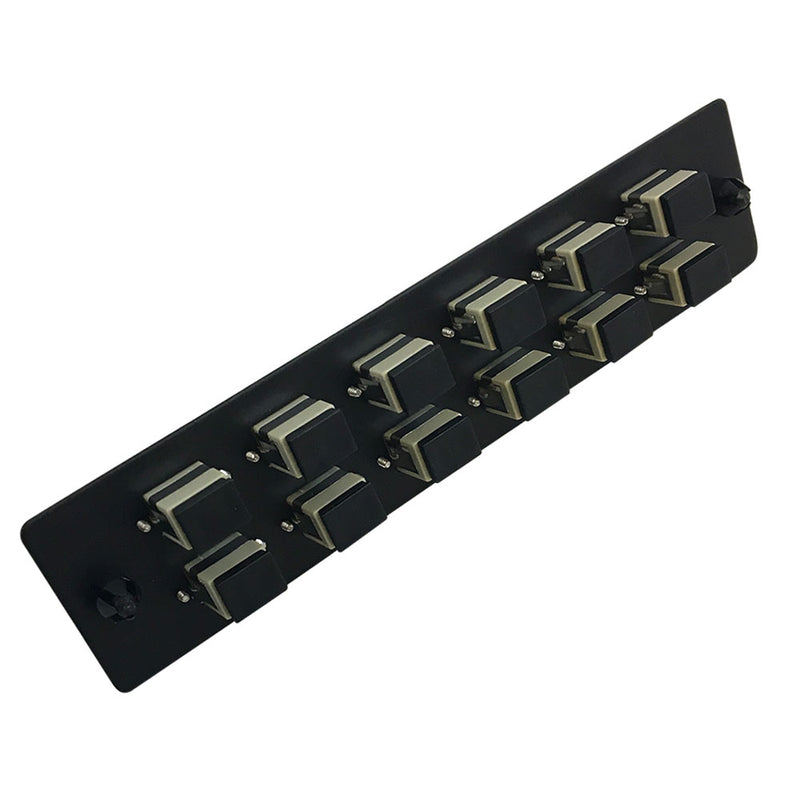 Loaded Adapter Panel with 12x Simplex SC/PC Multimode - Black