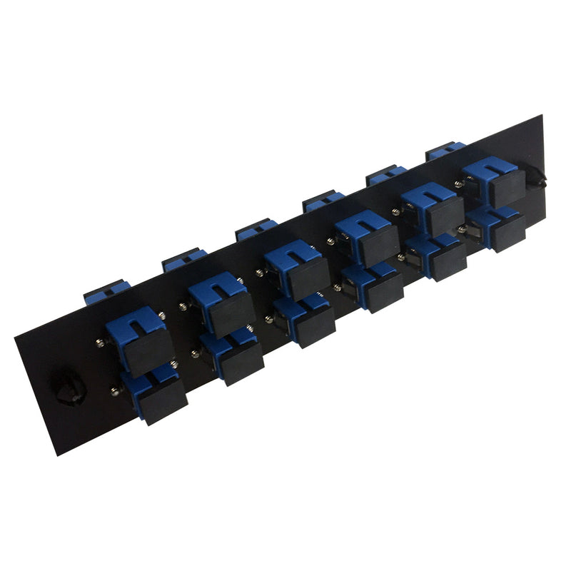 Loaded Adapter Panel with 12x Simplex SC/UPC Singlemode - Black