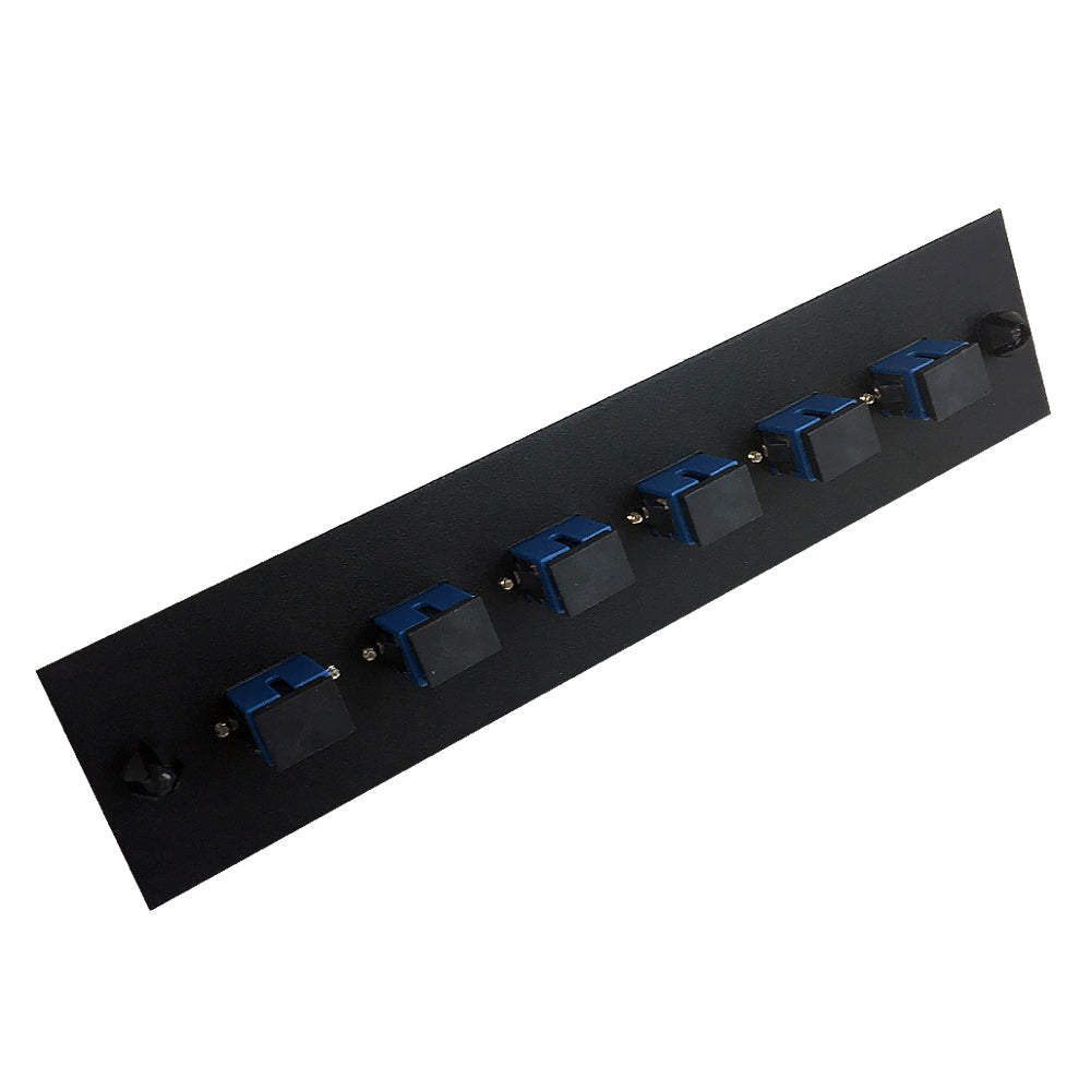Loaded Adapter Panel with 6x Simplex SC/UPC Singlemode (Non-LGX) - Black