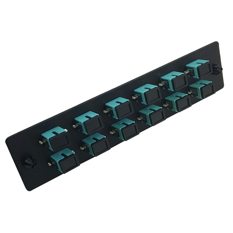 Multimode Standard Panel Color Loaded Adapter Panel with 12x Simplex SC/PC Multimode 10G (Non-LGX)