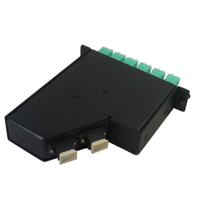 24-Fiber Multimode OM3 LGX Style Cassette 2x MPO Male to 12x LC Duplex - Black