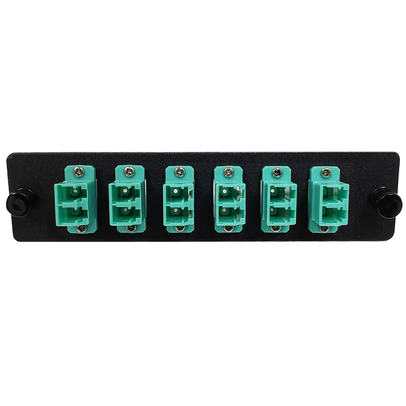 Loaded LGX Adapter Panel with 6x Duplex LC/PC Multimode 10G - Black