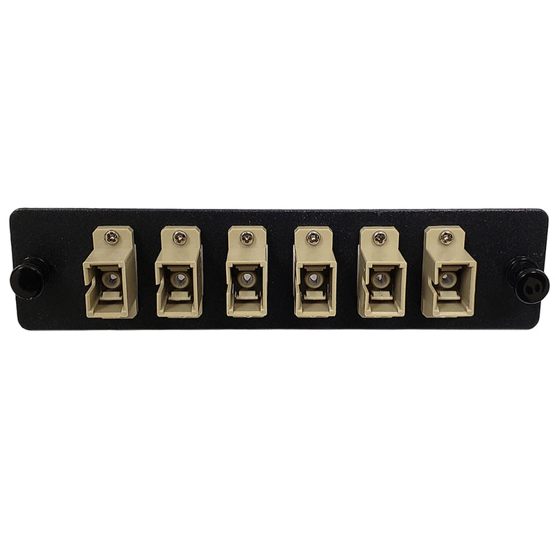 Loaded LGX Adapter Panel with 6x Simplex SC/PC Multimode - Black