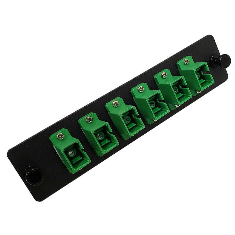 Loaded LGX Adapter Panel with 6x Simplex SC/APC Singlemode - Black