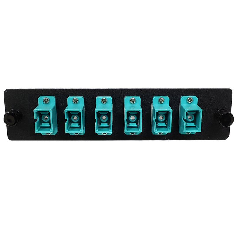 Loaded LGX Adapter Panel with 6x Simplex SC/PC Multimode 10G - Black