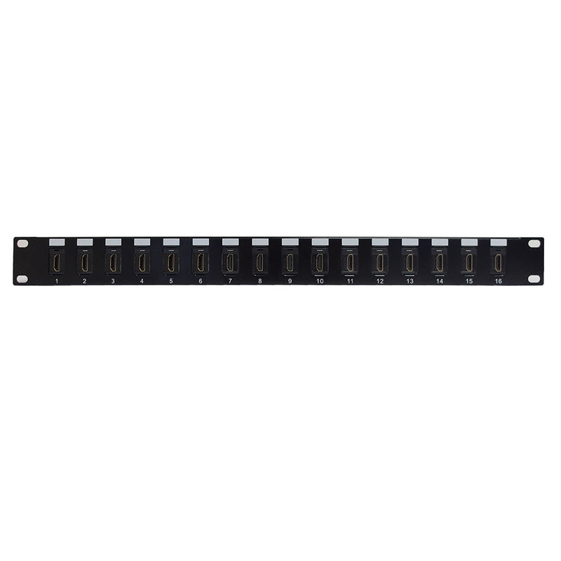 Hdmi Rack Panel 16-Port HDMI patch panel, 19 inch rackmount 1U