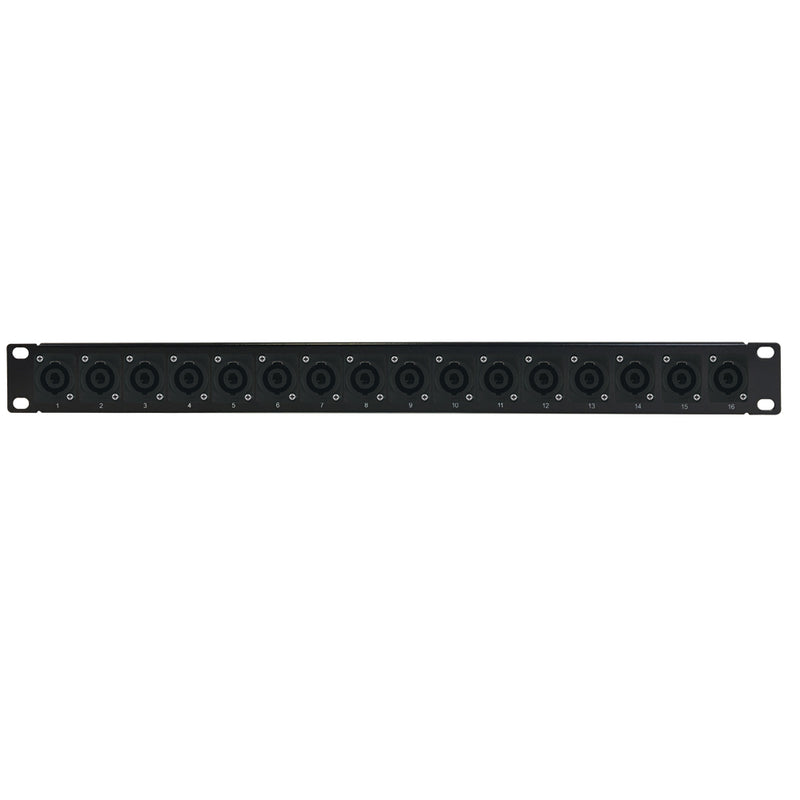 16-Port speakON patch panel, 19 inch rackmount 1U