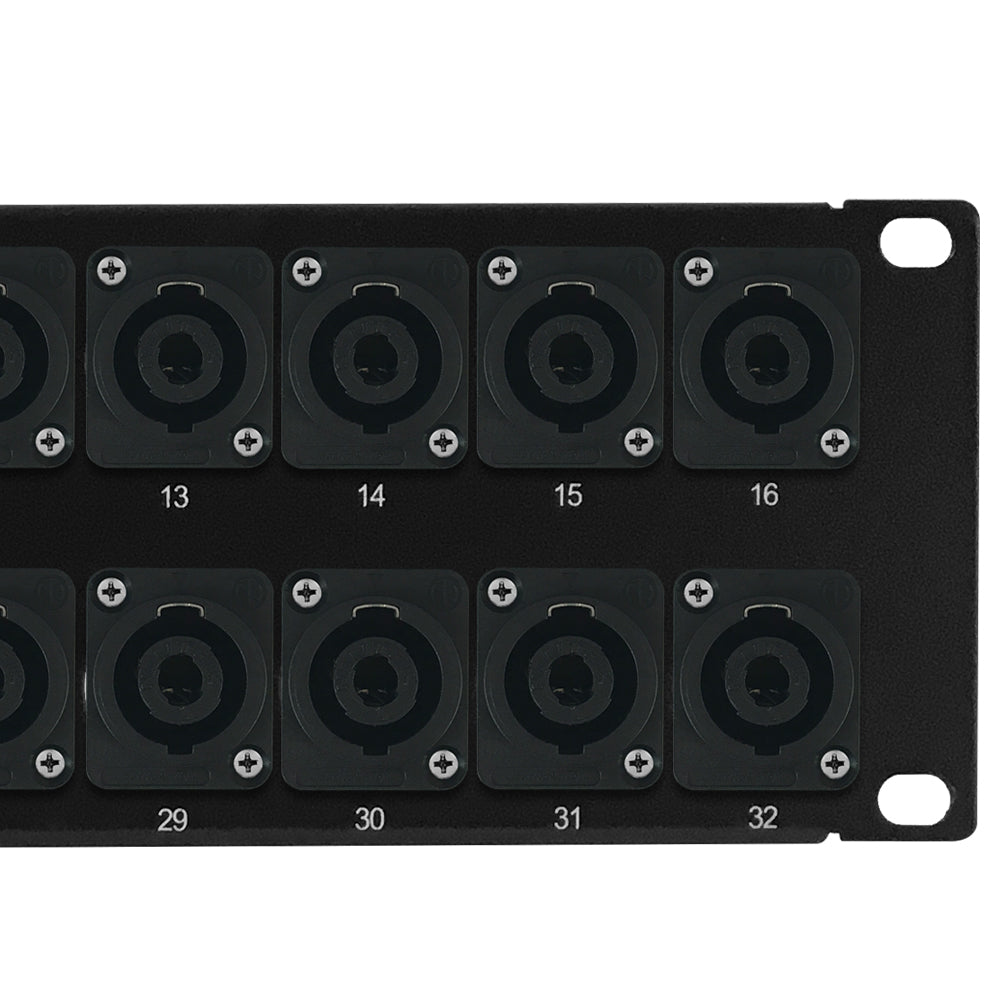 32-Port speakON patch panel, 19 inch rackmount 2U