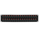 32-Port 1/4" TRS female patch panel, 19 inch rackmount 2U