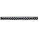 12-Port XLR Female + 4-port XLR Male patch panel, 19 inch rackmount 1U