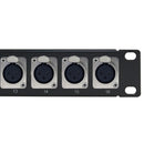 16-Port XLR Female Patch Panel, 19 inch rackmount 1U