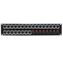 24-Port XLR Female + 8-Port TRS Female patch panel, 19 inch rackmount 2U