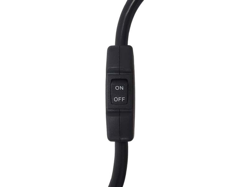 IEC C13 to IEC C14 Power Cable with Inline ON/OFF Switch - SJT Jacket