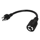 1ft NEMA 5-15P to NEMA L5-15R Power Cable - 14AWG - SJT Jacket