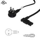 NEMA 1-15P Down Angle to IEC C7 Non-Polarized Right Angle Power Cable - 18AWG  - SPT-2