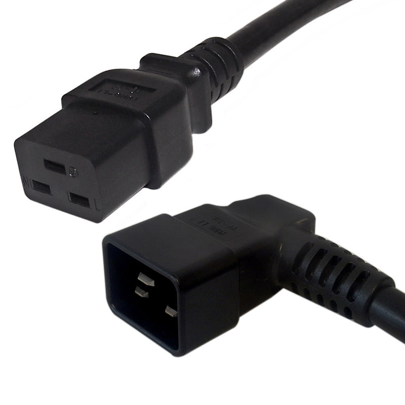 C19 to IEC C20 Left Angle Power Cable - SJT