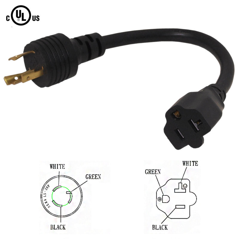L5-20P to NEMA 5-20R Power Cable - SJT