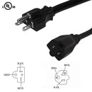 NEMA 5-20P to NEMA 5-20R Power Cable - SJT Jacket