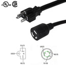 1ft NEMA 5-20P to NEMA L5-30R Power Cable - 12AWG - SJT Jacket