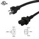 NEMA 6-20P to IEC C15 Power Cable - 14AWG - SJT Jacket