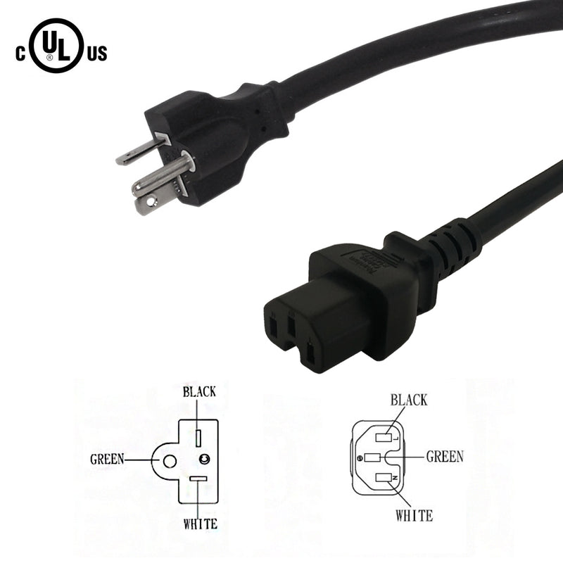 NEMA 6-20P to IEC C15 Power Cable - SJT