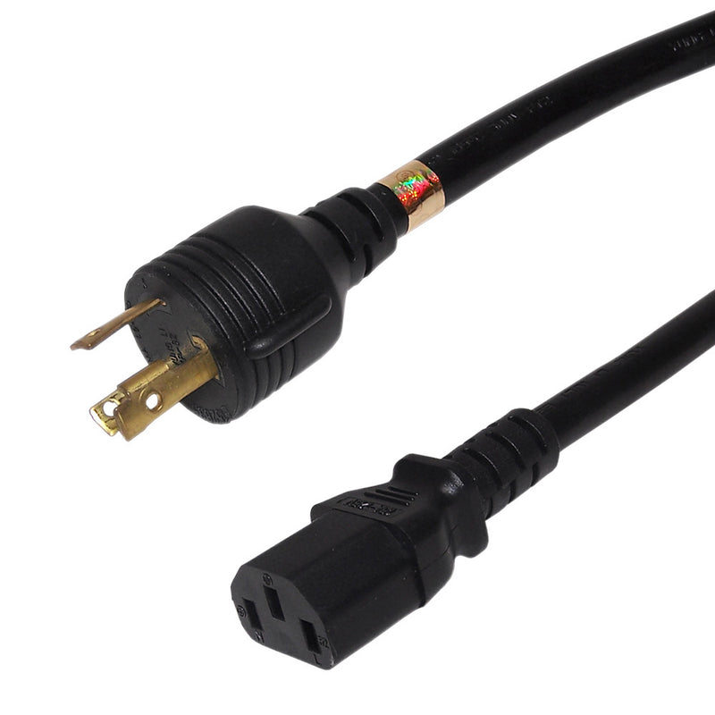 NEMA L6-30P to IEC C13 Power Cable - SJT