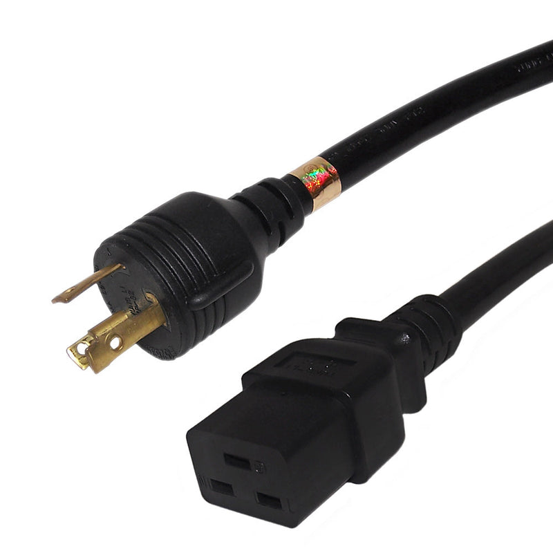 NEMA L6-30P to IEC C19 Power Cable - SJT