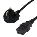BS1363 (UK) to IEC C19 - H05VV-F 1.5 (13A 250V) Power Cord - 2m