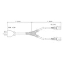 3ft NEMA 6-20P to 2x IEC C13 Power Splitter Cable - 14AWG (15A 250V) - SJT