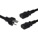 3ft NEMA 6-20P to 2x IEC C13 Power Splitter Cable - 14AWG (15A 250V) - SJT