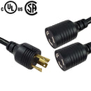 NEMA L6-30P to 2x NEMA L6-20R Splitter - SJT