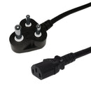 BS546 (India) to IEC C13 - YY 1.0 (10A 250V) Power Cord - 2m