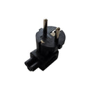 Schuko CEE 7/7 (Euro) Plug to C5 Power Adapter Down Angle