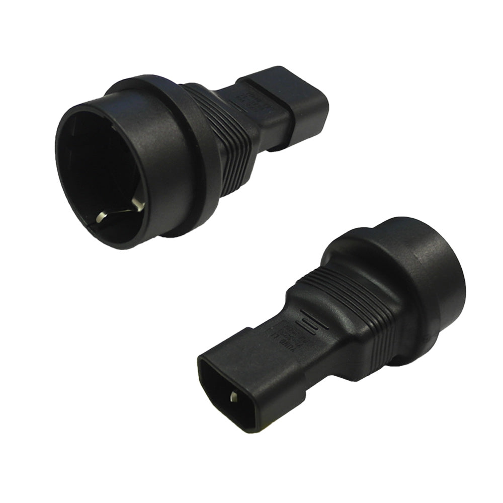 Schuko CEE 7/7 (Euro) Receptacle to C14 Power Adapter
