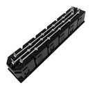 C13 Locking Receptacle - 6 Tier - 6.3mm Terminal, 1.5mm Panel Thickness - Black (IEC-Lock Part