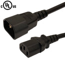 IEC C13 to IEC C14 Power Cable - SJT Jacket - 16AWG (13A 250V)