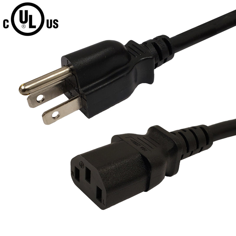 NEMA 5-15P to IEC C13 Power Cable - SJT