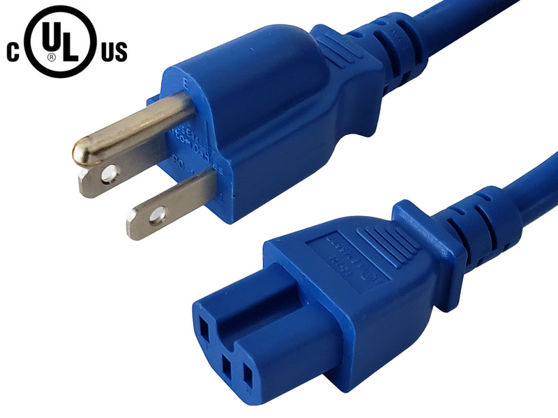 NEMA 5-15P to IEC C15 Power Cable - SJT