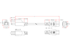 5-15P to C5 Three Prong Power Cable - SJT