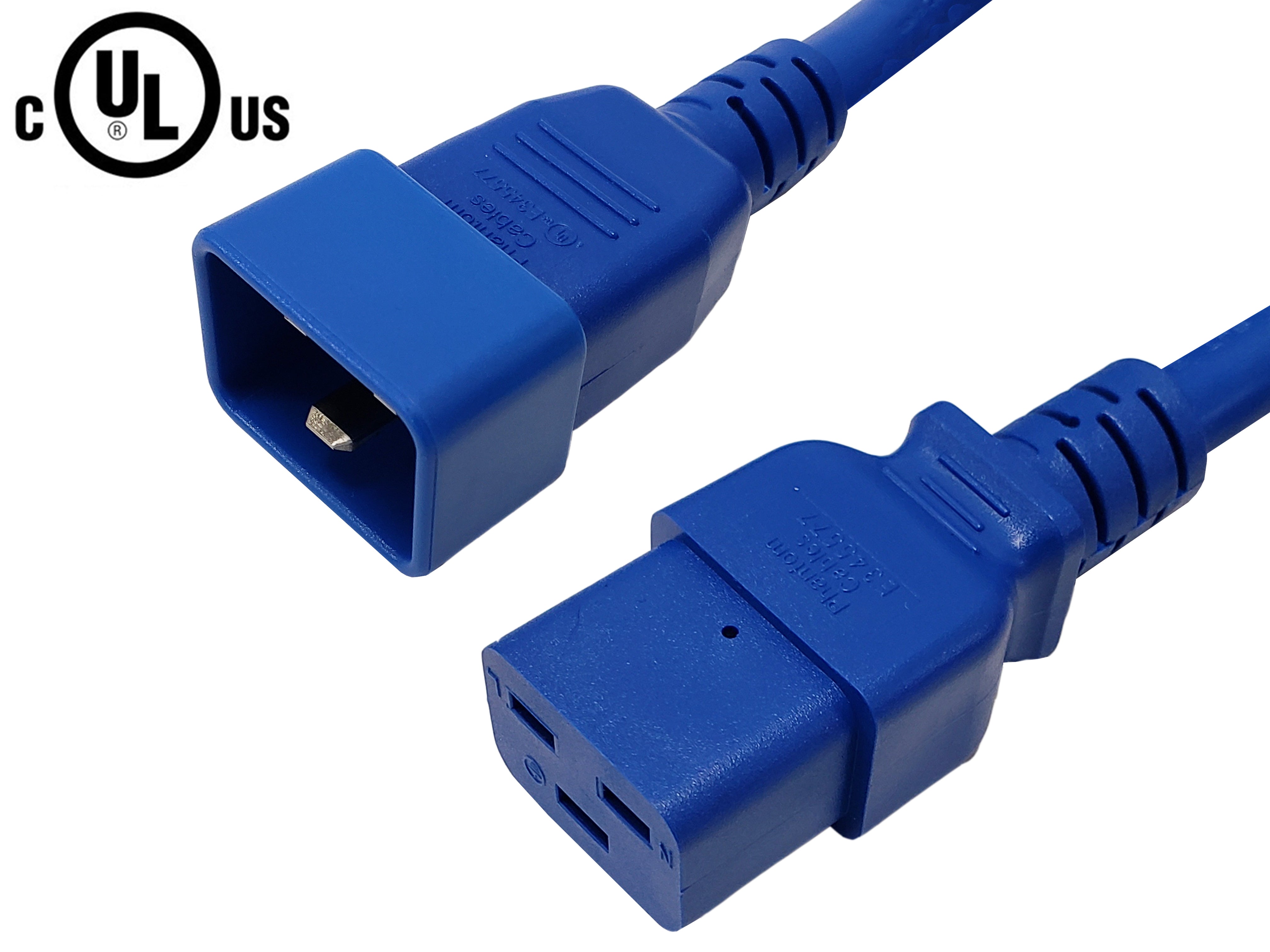 IEC C19 to IEC C20 Power Cable -12AWG (20A 250V) - SJT Jacket